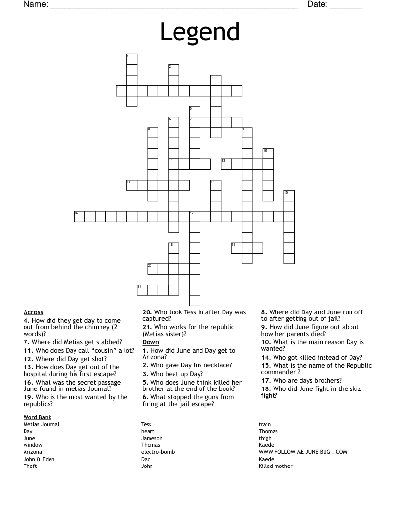 Legend Crossword