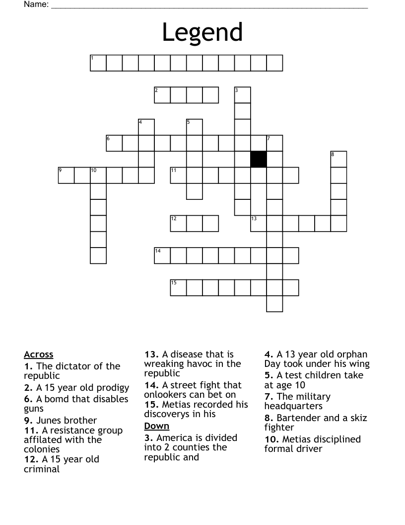 Legend Crossword