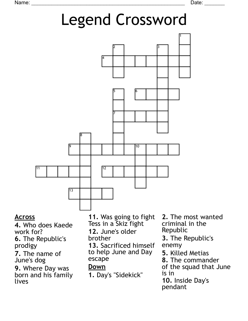 Legend Crossword