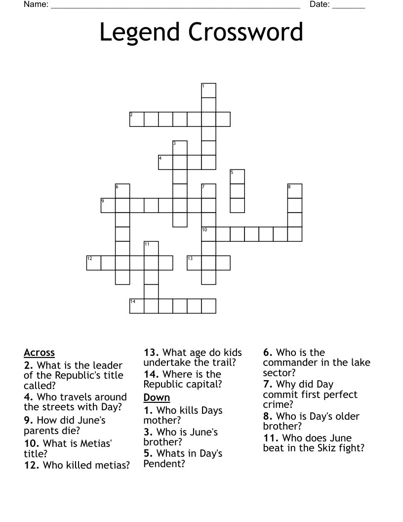 Legend Crossword
