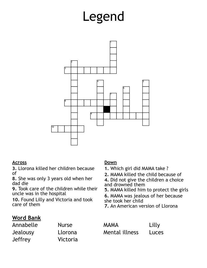 Legend  Crossword