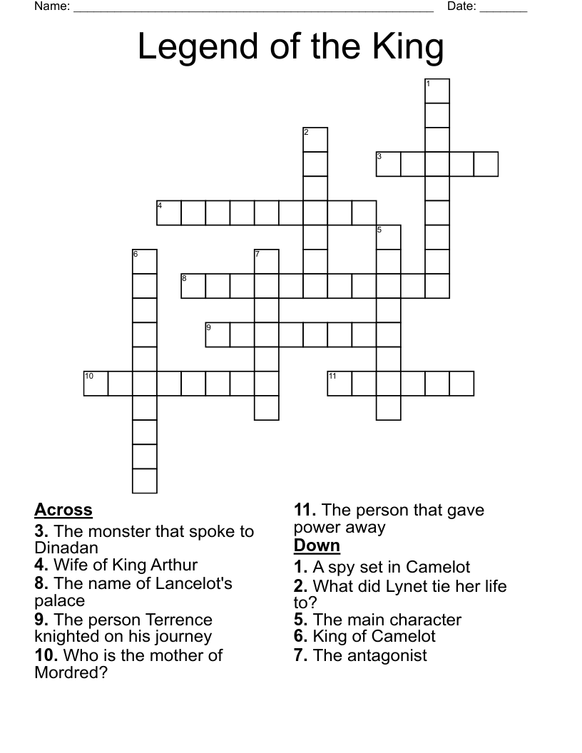Legend of the King Crossword
