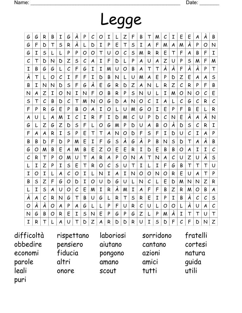 Legge  Word Search