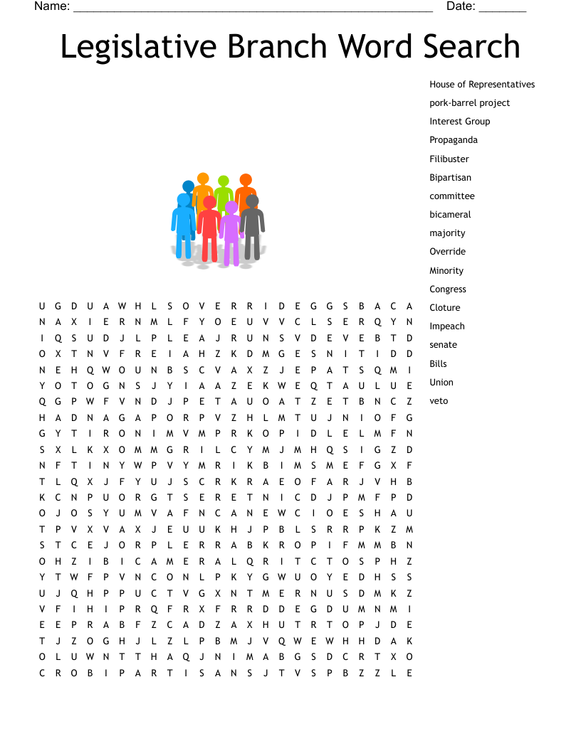 Legislative Branch Word Search
