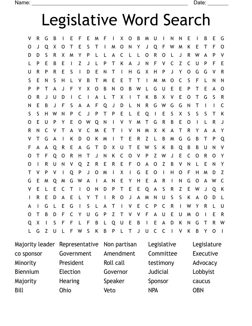 Legislative Word Search