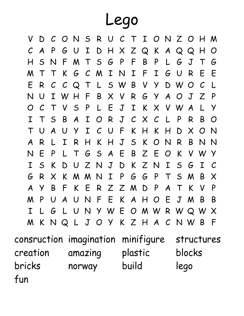 Lego Word Search