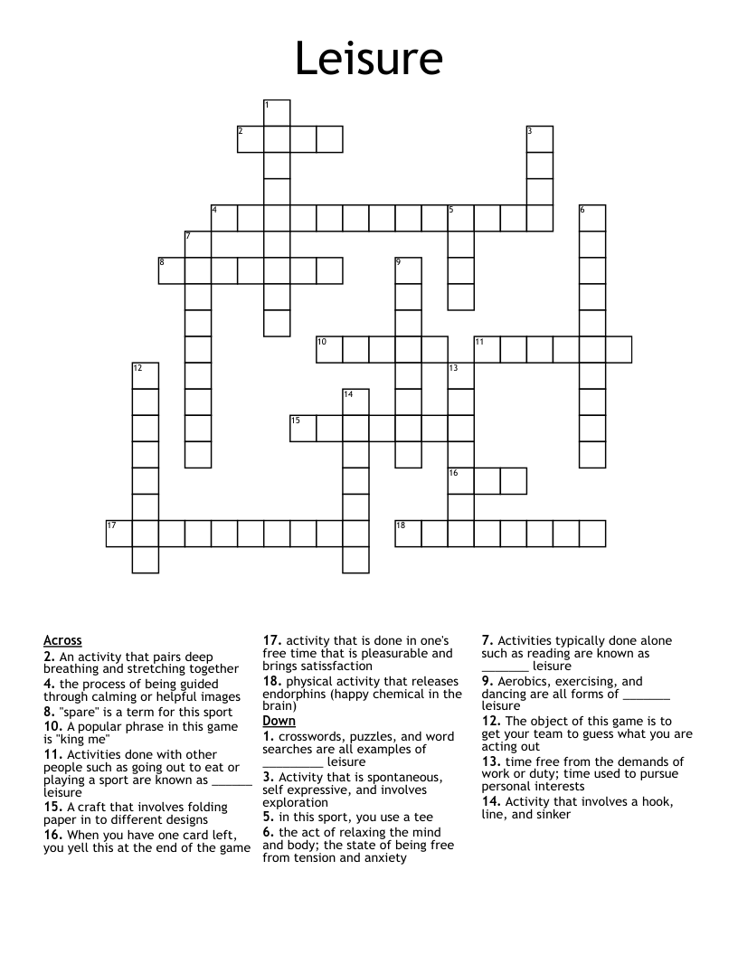 Leisure Crossword