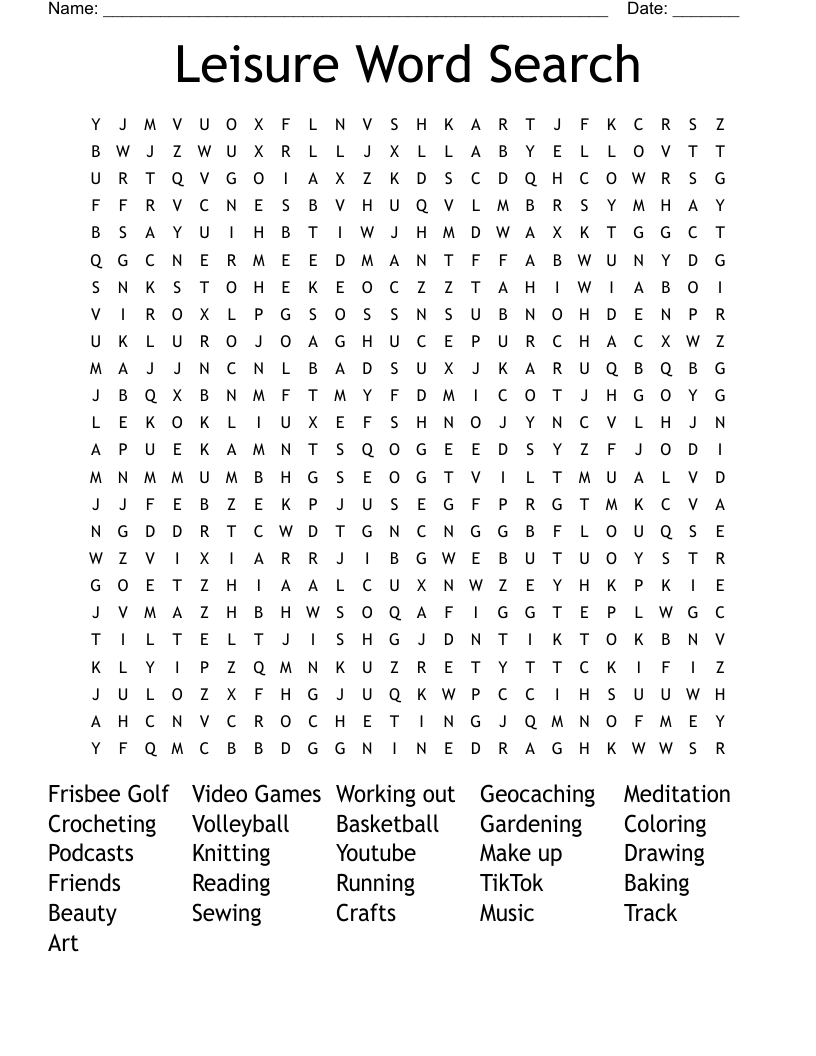Leisure Word Search