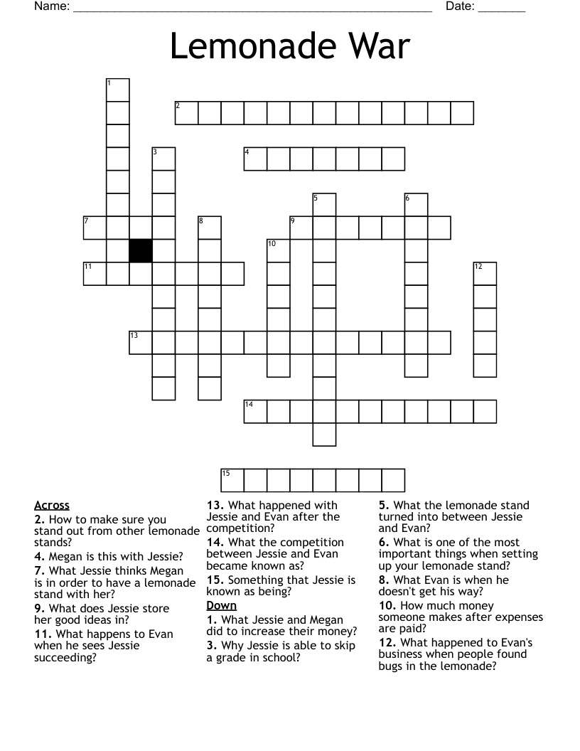 Lemonade War Crossword