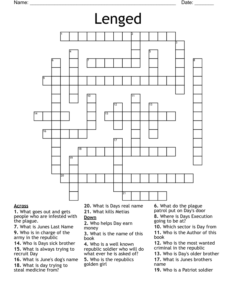 Lenged Crossword