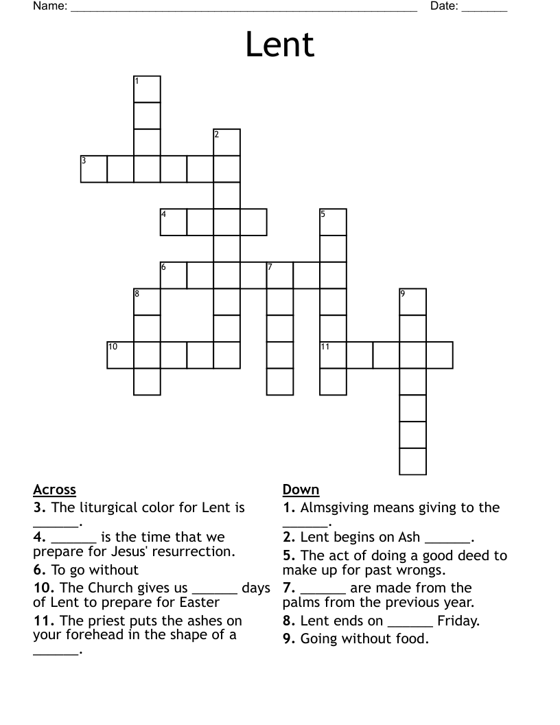 Lent Crossword