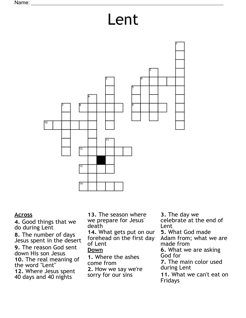 Lent Crossword