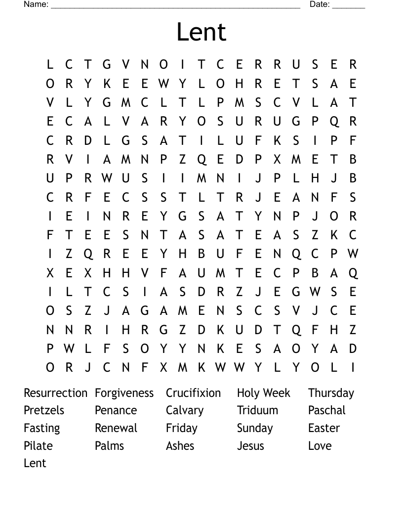 Lent Word Search