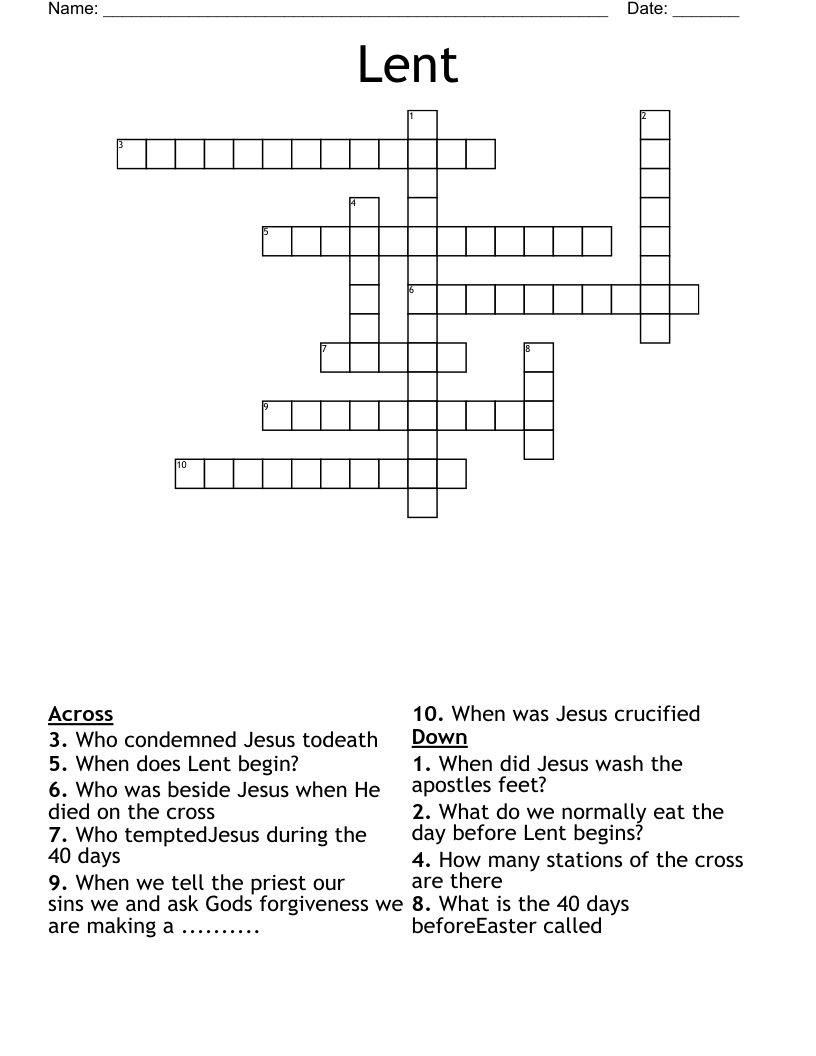Lent Crossword