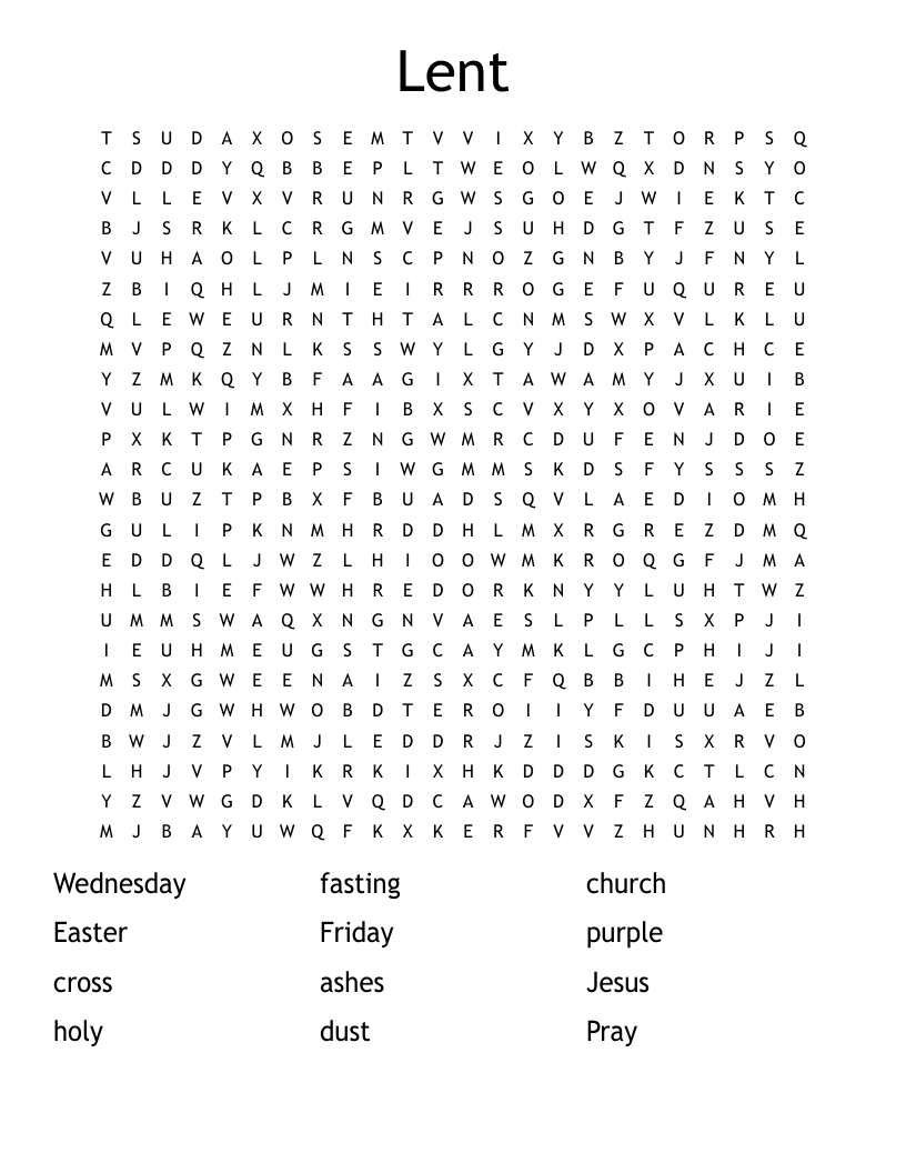 Lent Word Search