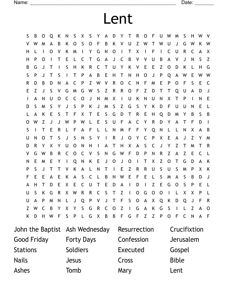 Lent Word Search