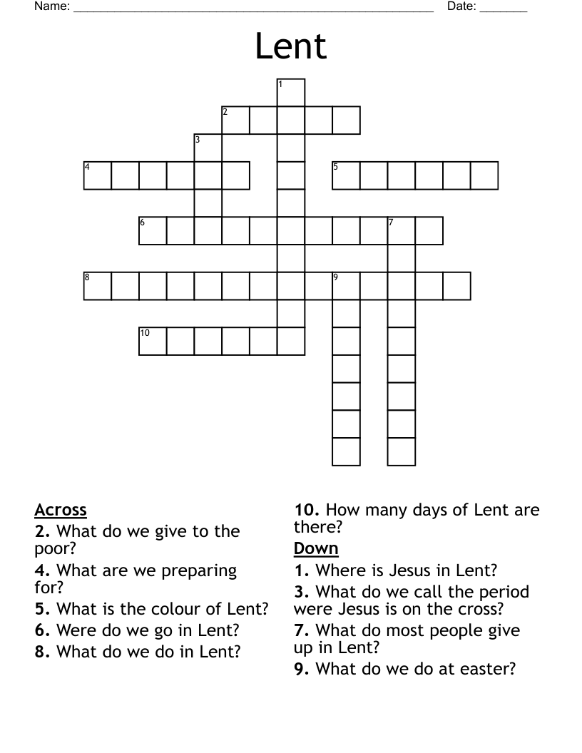Lent Crossword