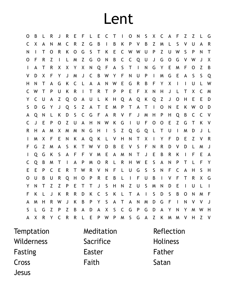 Lent Word Search