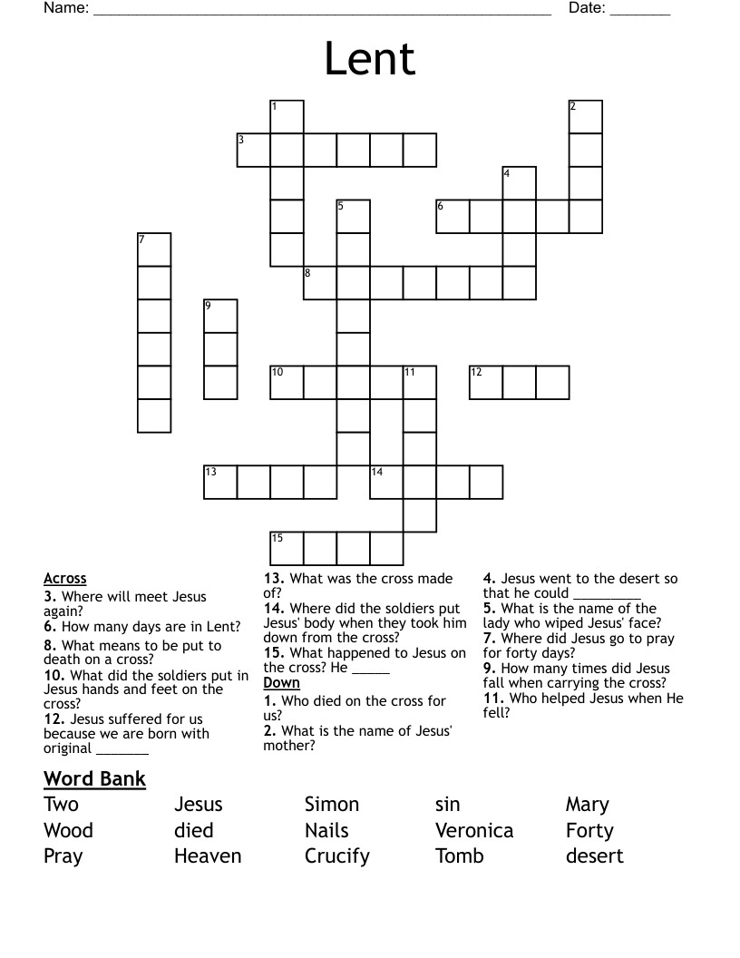 Lent Crossword