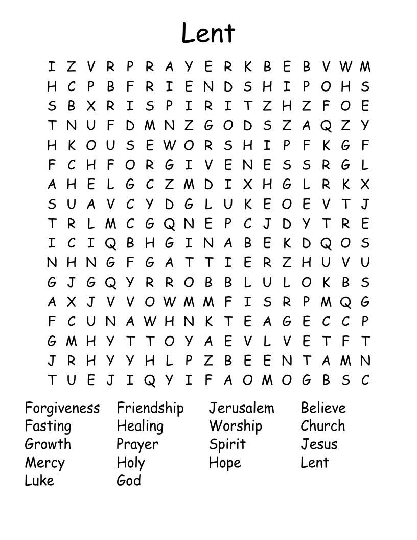 Lent Word Search