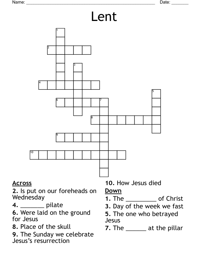 Lent Crossword