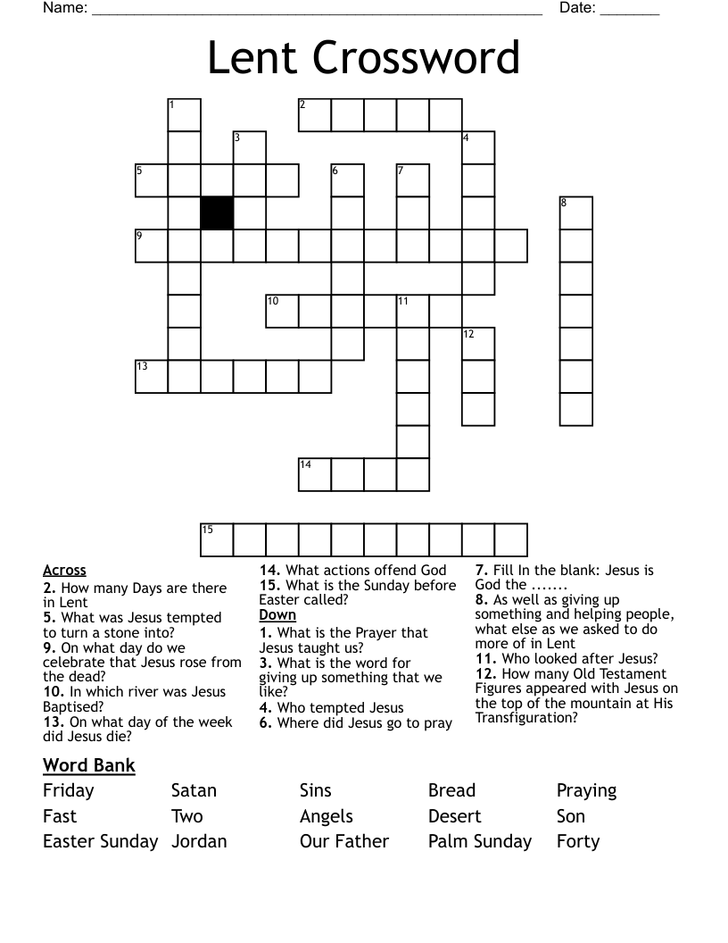 Lent Crossword