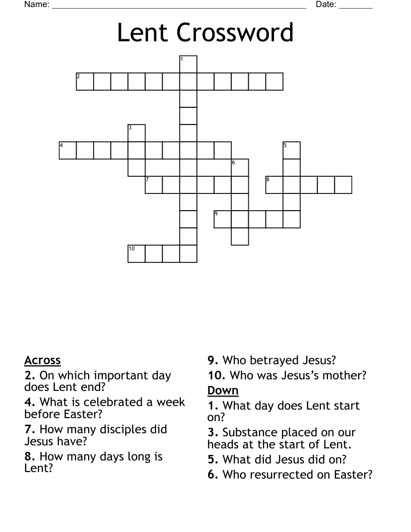 Lent Crossword
