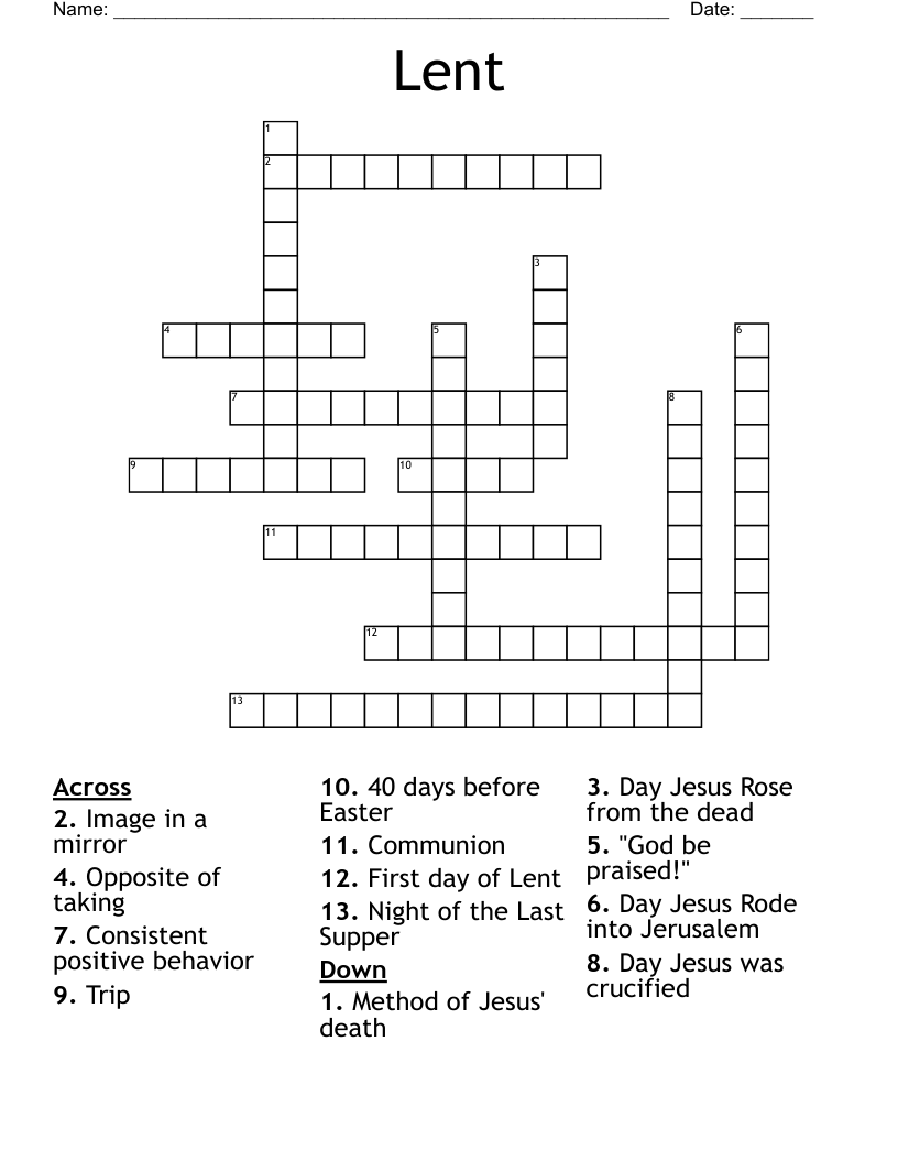 Lent  Crossword