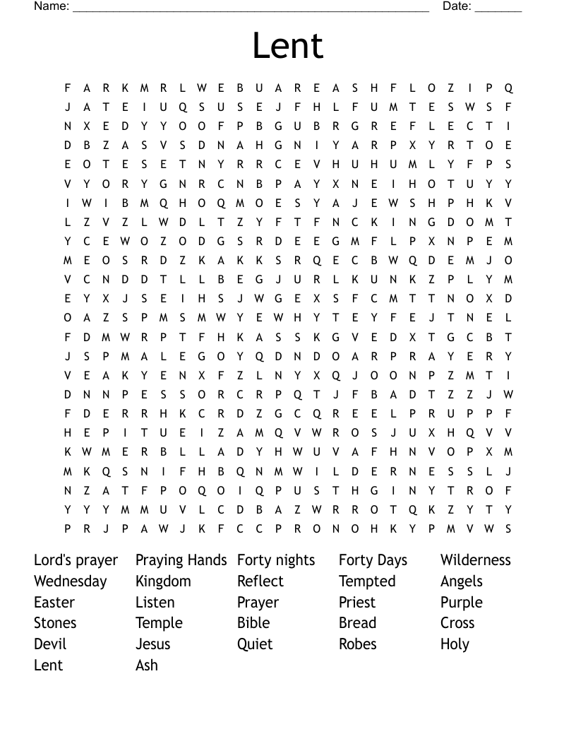 Lent  Word Search