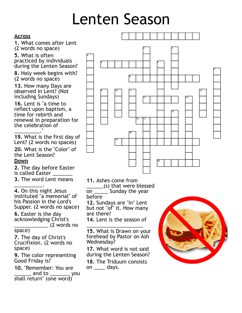 Lenten Season Crossword