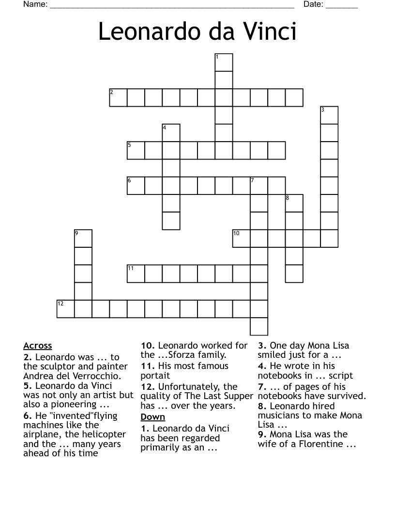 Leonardo da Vinci Crossword