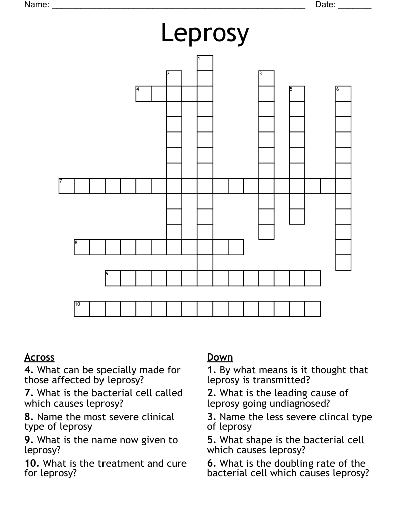 Leprosy Crossword