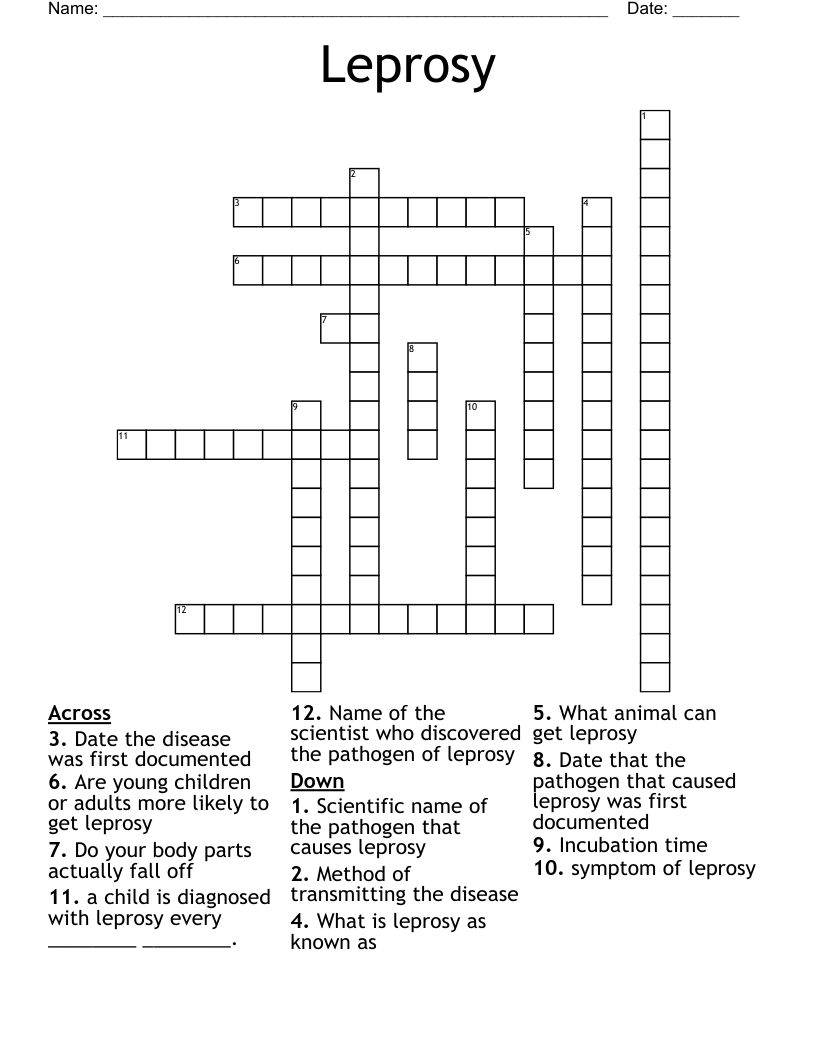 Leprosy Crossword