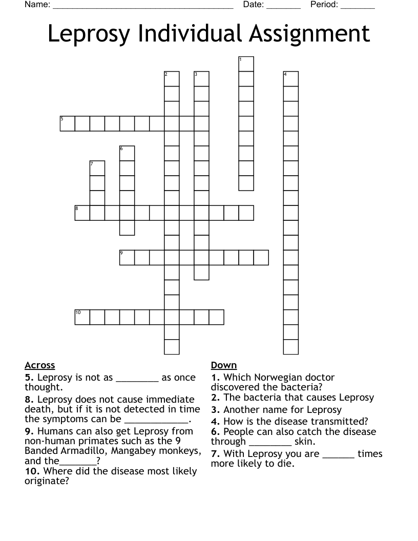 Leprosy Individual Assignment  Crossword