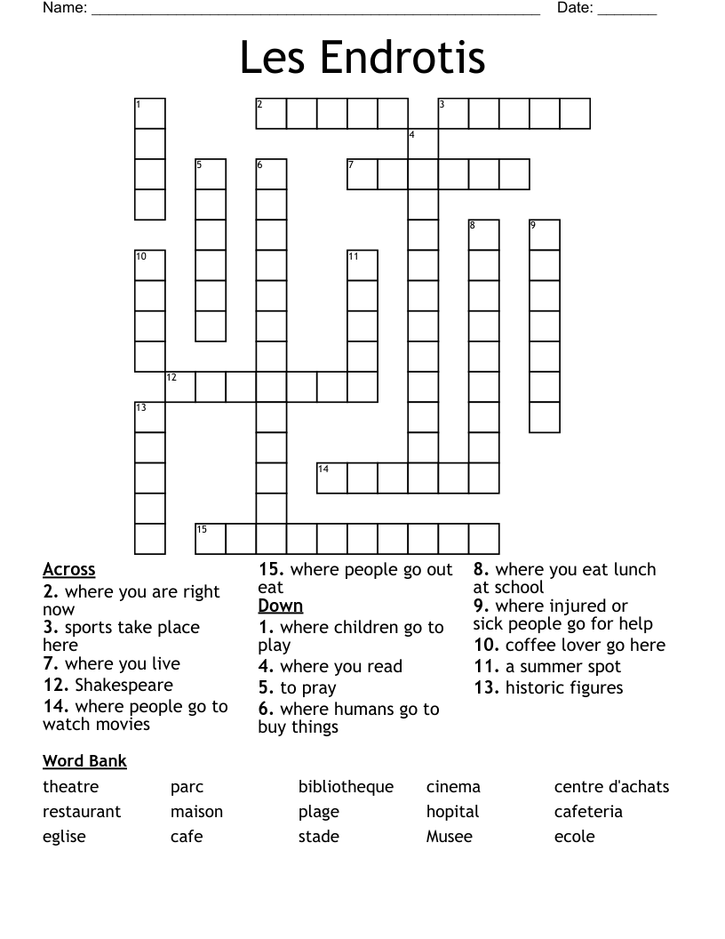 Les Endrotis Crossword