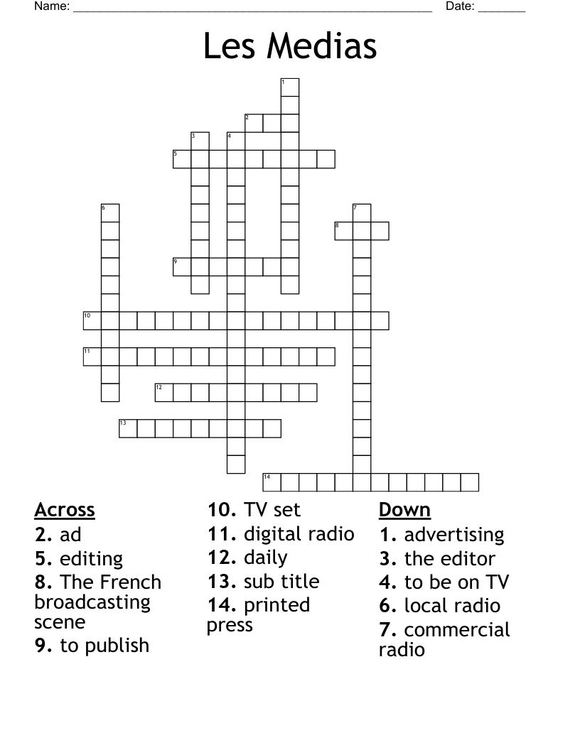 Les Medias Crossword