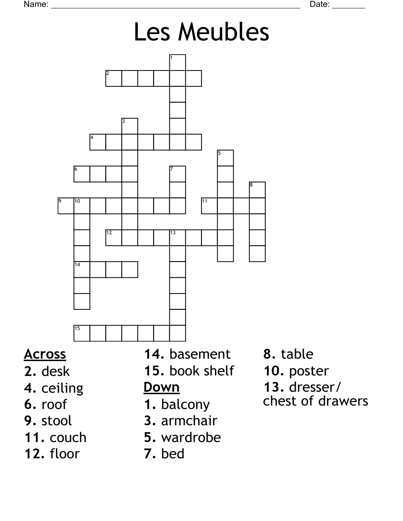 Les Meubles  Crossword