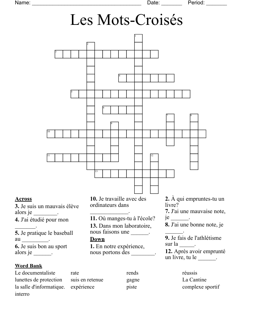 Les Mots-Croisés Crossword