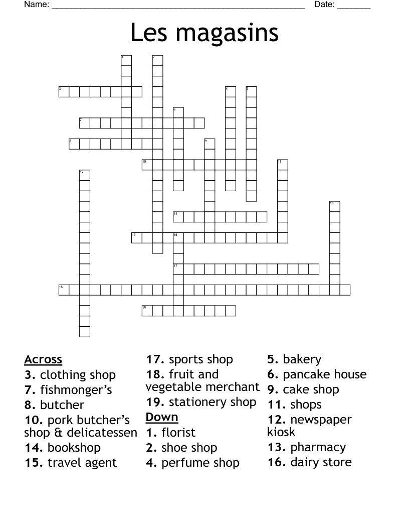 Les magasins Crossword
