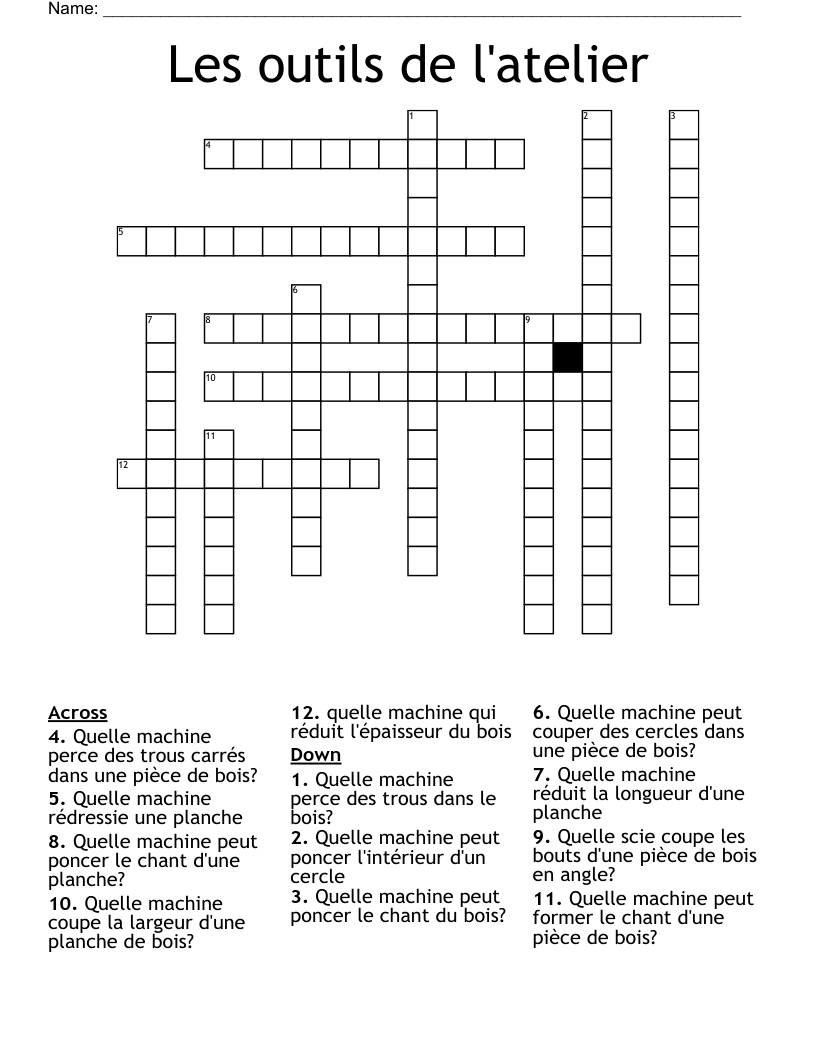 Les outils de l'atelier Crossword
