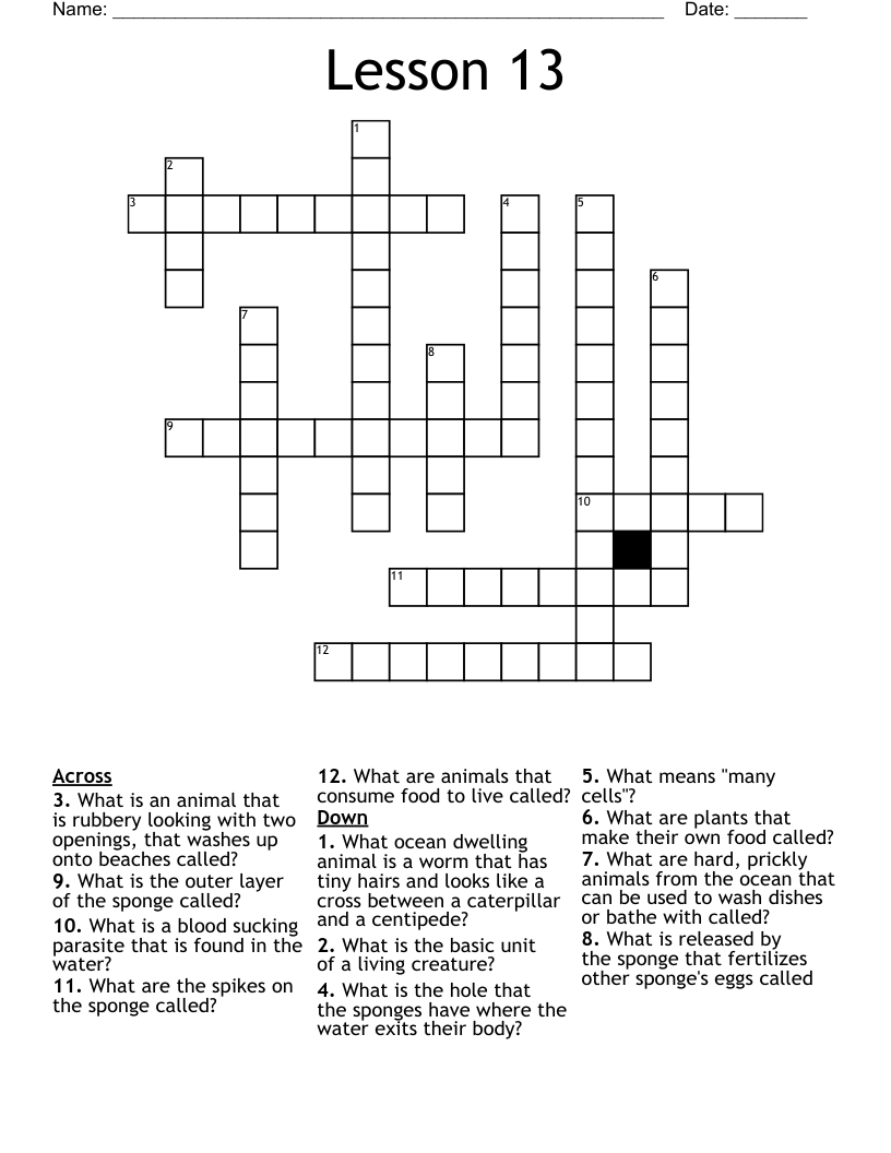 Lesson 13 Crossword