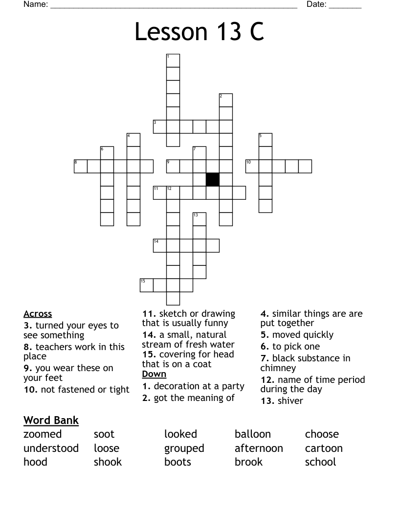 Lesson 13 C  Crossword