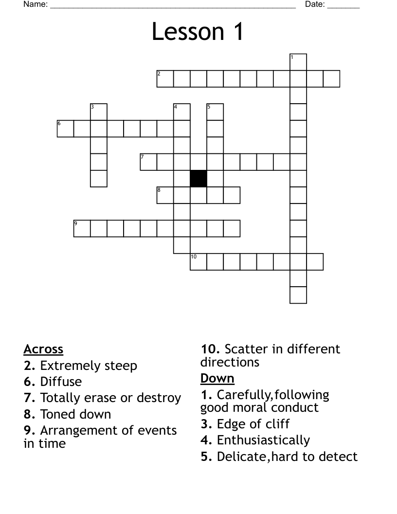 Lesson 1 Crossword