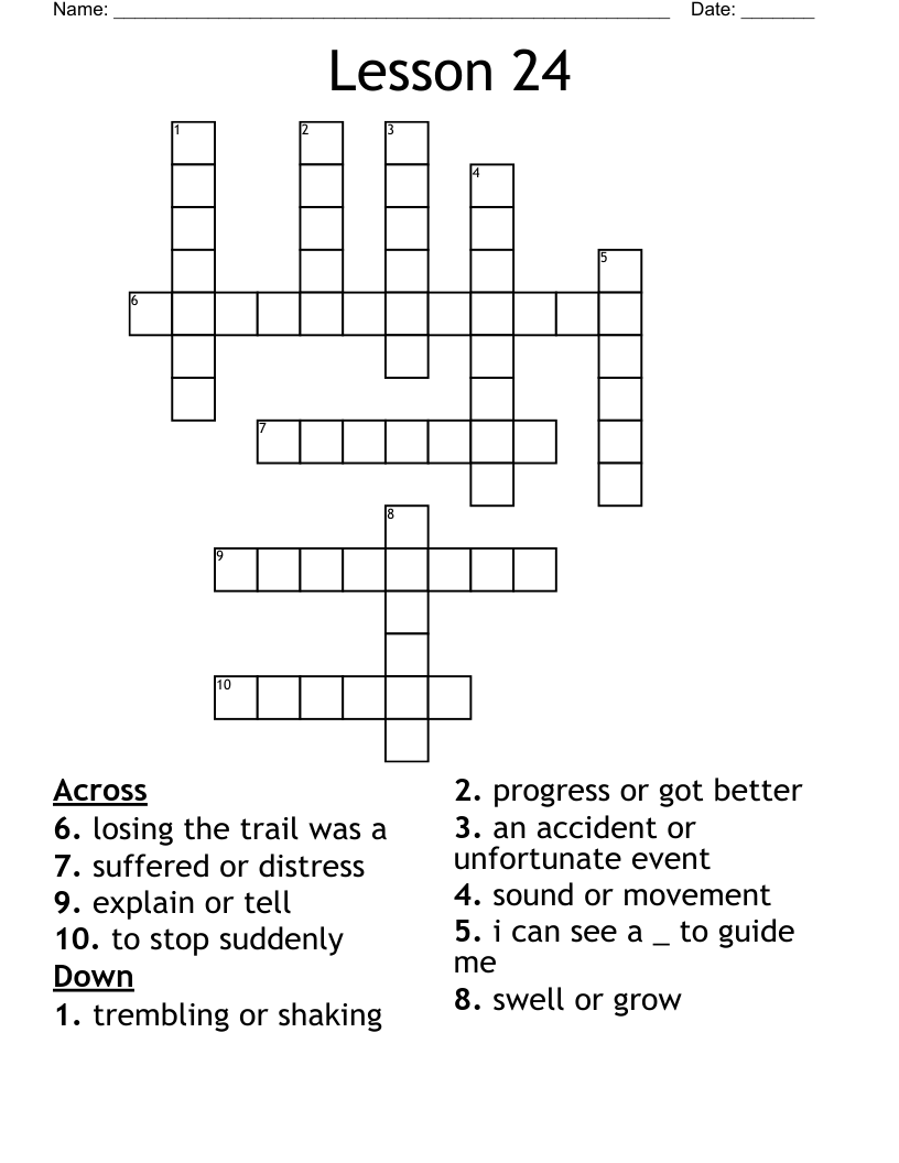 Lesson 24 Crossword