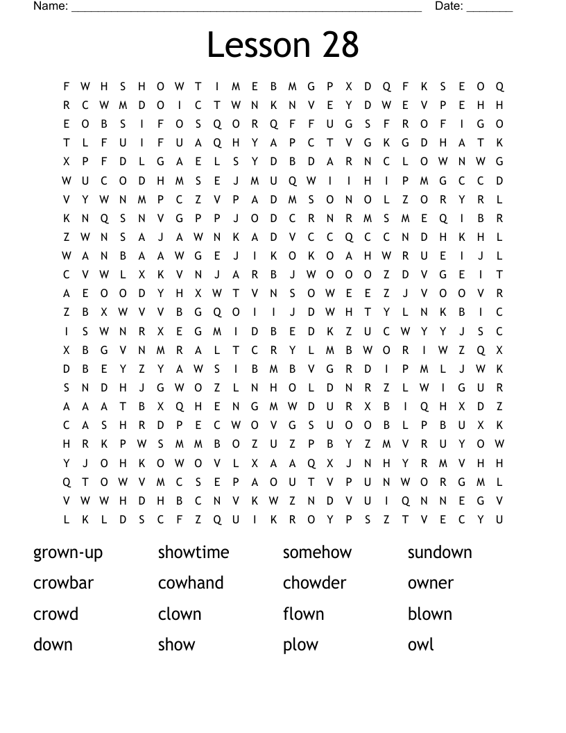 Lesson 28 Word Search