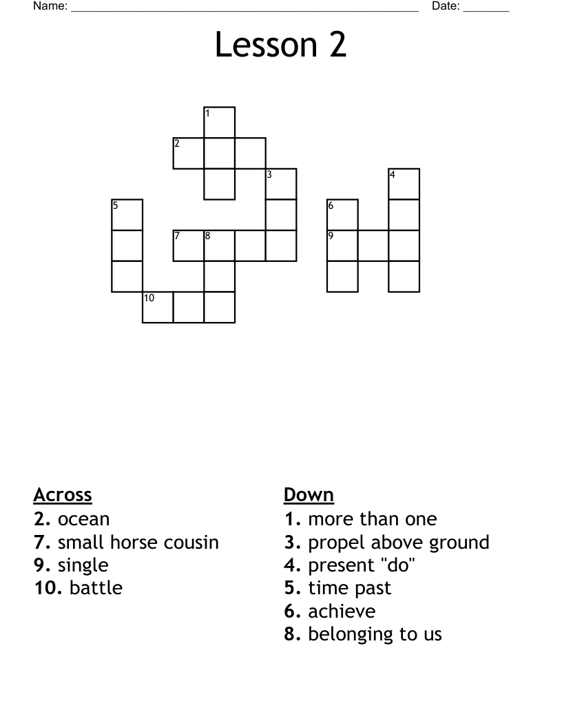Lesson 2 Crossword