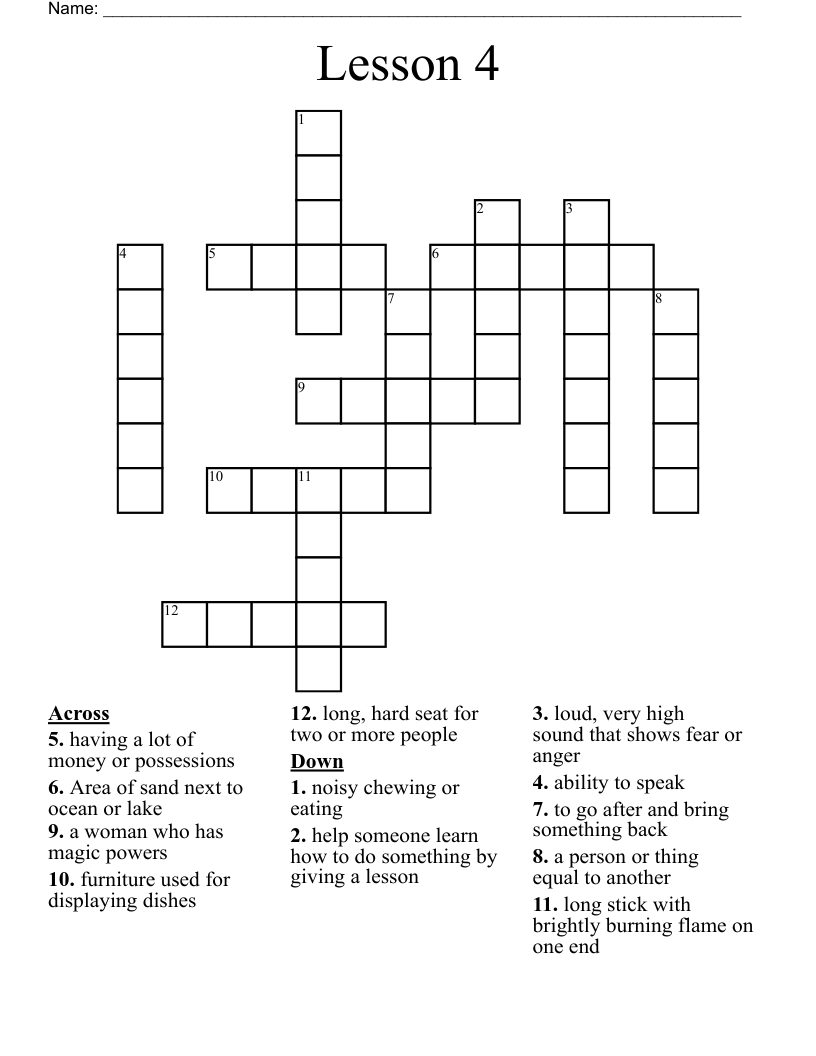 Lesson 4 Crossword