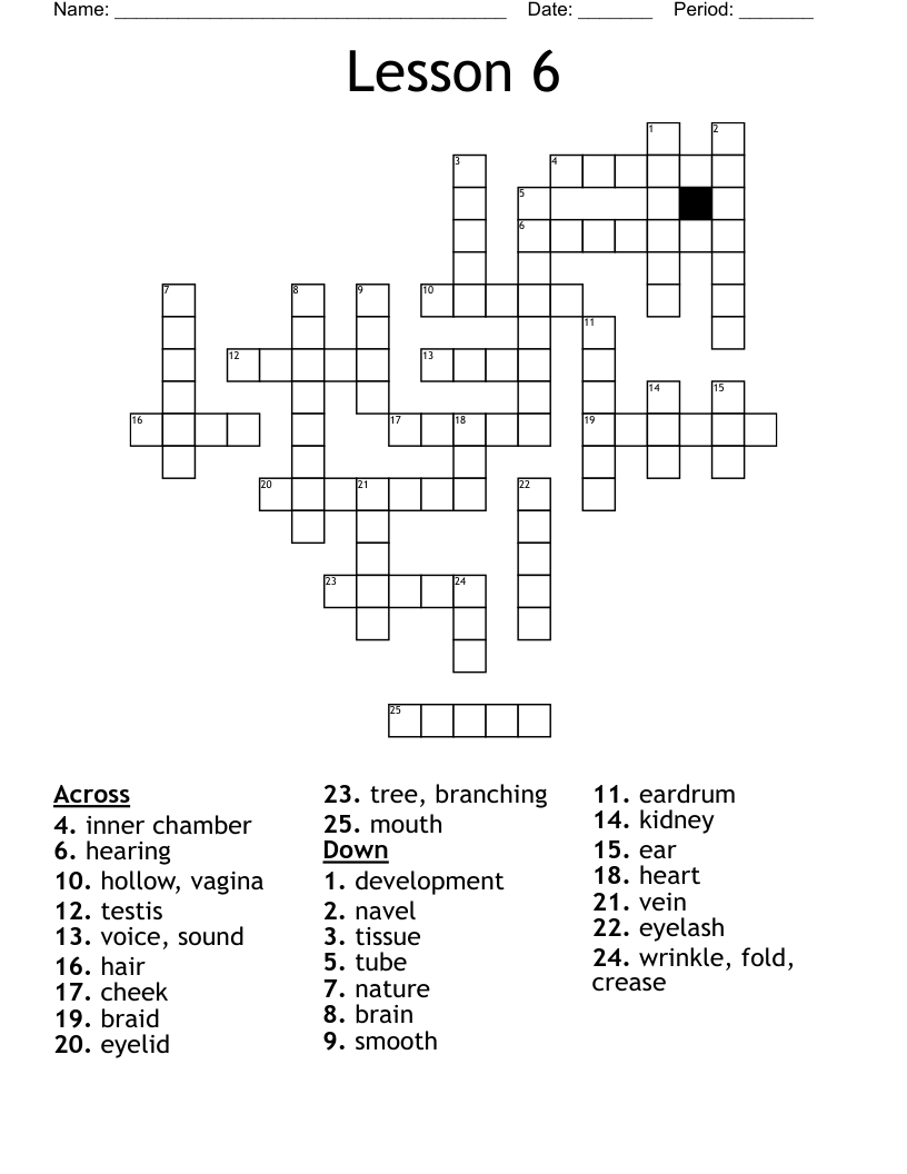 Lesson 6 Crossword