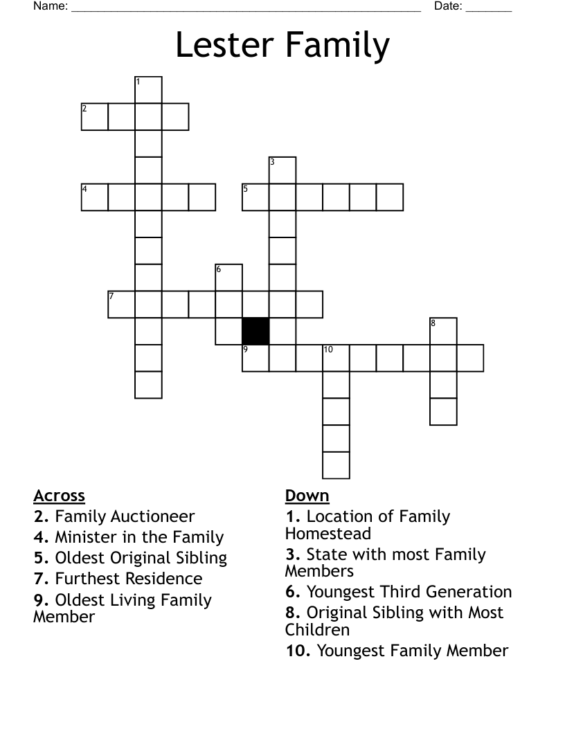 Lester Family Crossword