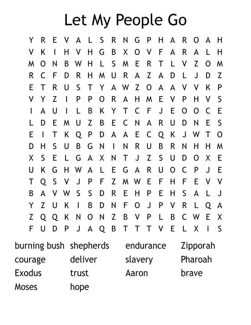 Let My People Go Word Search